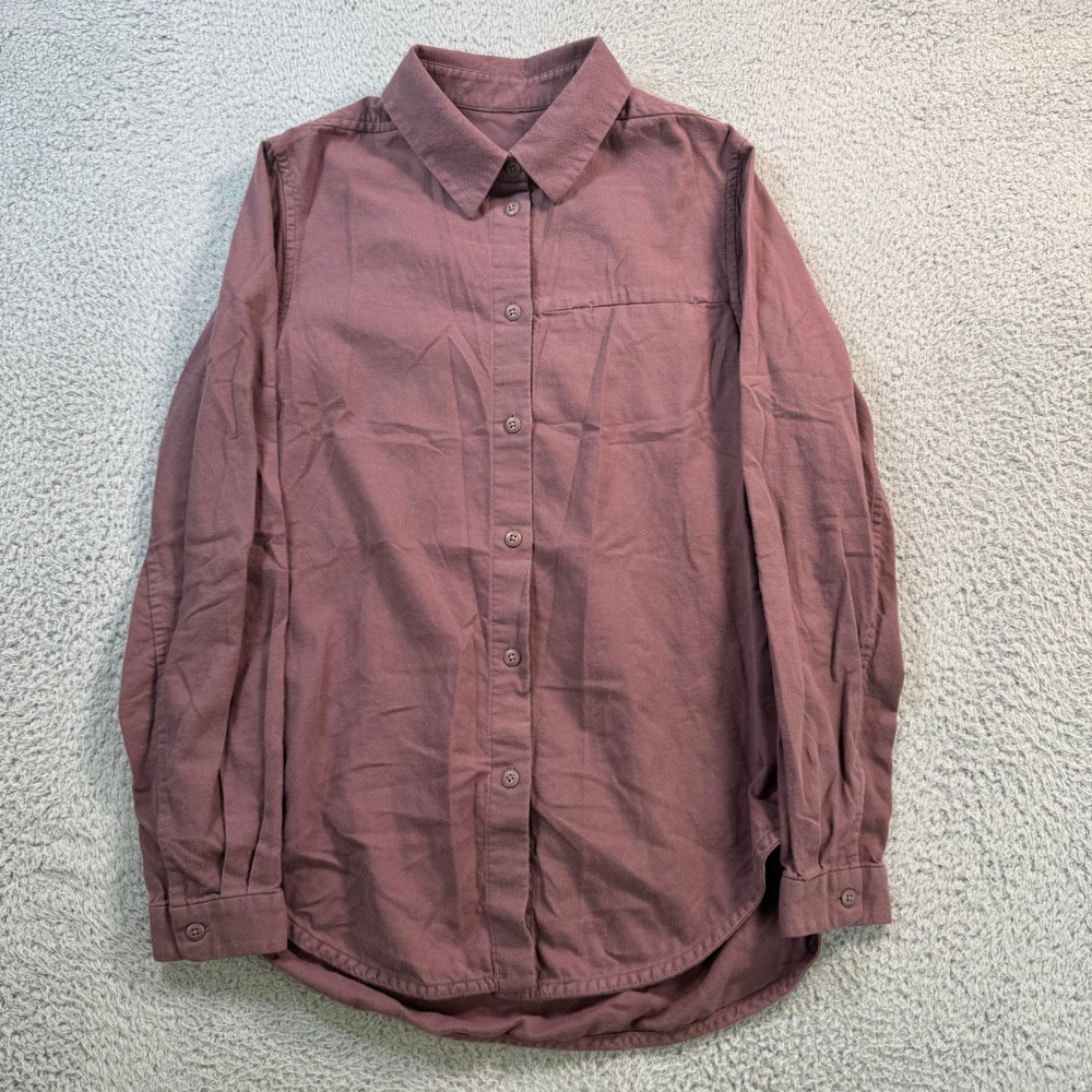 Lululemon Mauve Long Sleeve Button Up Shirt Relaxed Fit Pleated Back 11095